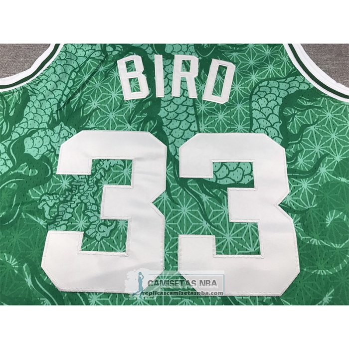 Camiseta Boston Celtics Larry Bird NO 33 Asian Heritage Throwback 1985-86 Verde